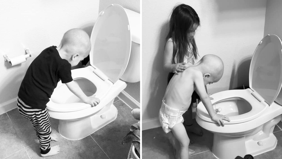 Вирална фотографија која крши срца: 5 - годишно девојче го теши својот брат