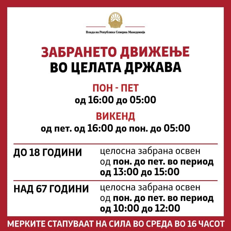 Од среда измени во полицискиот час: Младите до 18 години ќе имаат само 2 часа за движење
