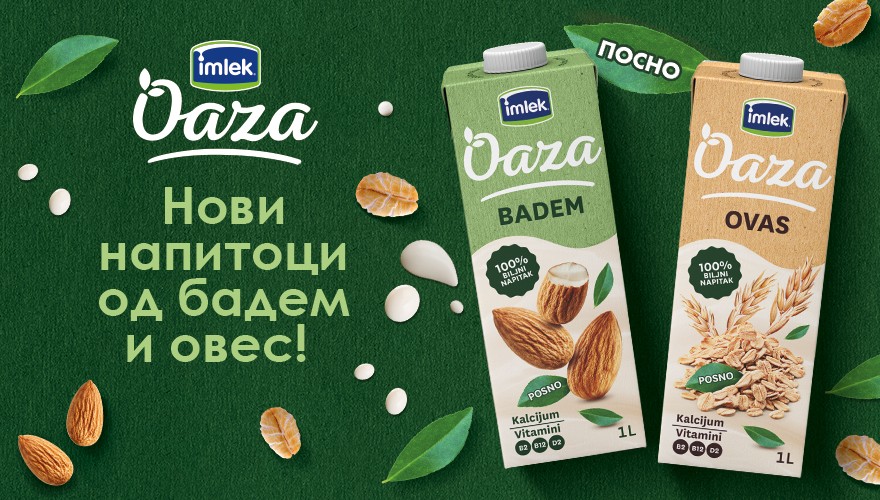 ИМЛЕК ОАЗА – 100% посни напитоци од овес и бадем