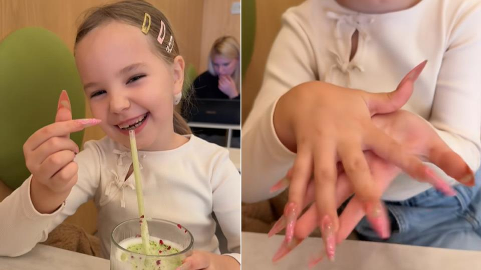 Марија ѝ дозволила на својата ќерка (7) долги нокти: Таа се фали, а луѓето се шокирани - Сè уште нема трајни заби, но има канџи