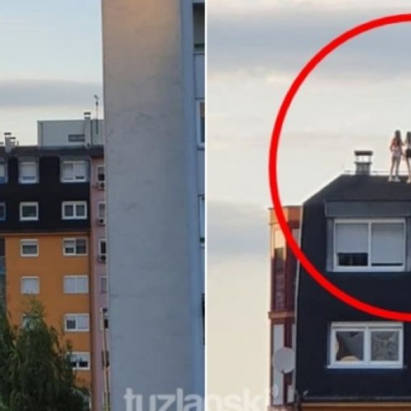 За предизвик на ТикТок или за фотографија: Девојки во Тузла се качиле на покрив од зграда