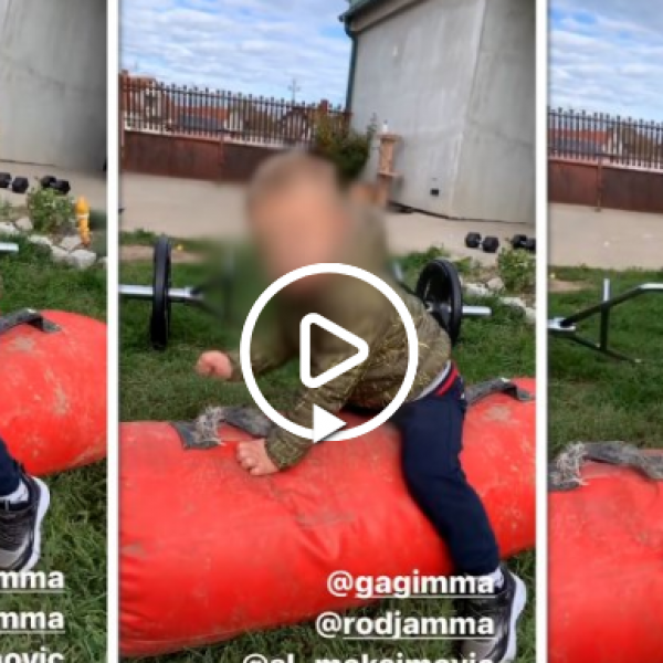 Малиот Жељко тргна по стапките на татко му: Удира боксерска вреќа, додека Вељко гордо го бодри и снима