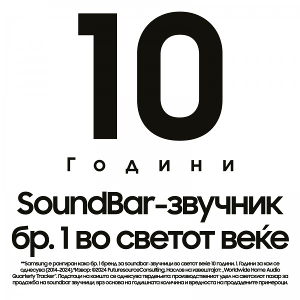 Samsung прославува декада на лидерство на светскиот пазар за soundbar-звучници