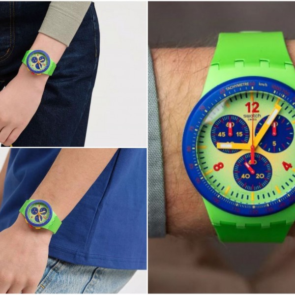 Часовник на неделата: Swatch FLOWING FRESHLY унисекс колоритен моден додаток